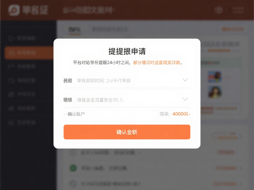 在提交提现申请时，需输入金额并确认账户信息。平台会